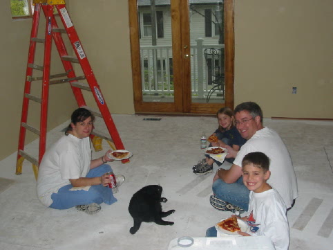 Bethany and Bert having lunch with the Kennedys in the Great Room on the 2nd Weekend Painting Party (?)